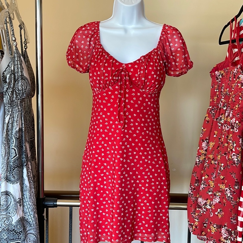 No Boundaries red mini dress.